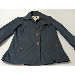 J Crew Jacket womens Sz 4 Navy blue Button Down Lightweight Preppy Academia